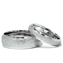 Matching Mens Ladies Hammered 7MM/4MM Comfort Fit Wedding Band Set Hammer Rings