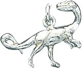 Sterling Silver Raptor Charm Pendant Dinosaur Jewelry