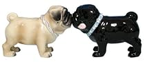 KISSING Pug Black & Fawn Chinese PUGS Salt & Pepper Shakers