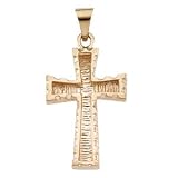 14K Yellow Gold Cross Pendant