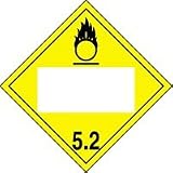 Blank 4-Digit DOT Placards (ORGANIC PEROXIDE) (W/ GRAPHIC) 10 3/4 x 10 3/4 Adhesive Vinyl