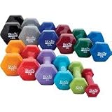 Body Sport Vinyl Colored Dumbbell Set Includes Two Each 1-, 2-, 3-, 4-, 5-, 6-, 7-, 8-,... by