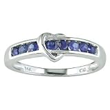 14K White Gold Sapphire Heart Ring