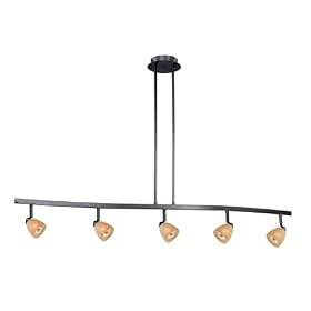 Spot Light Pendant - 5 Light Spot Pendant Lighting Fixture - Dark Bronze - Cream Cognac... by Vaxcel Lighting