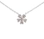10k White Gold Diamond Delicate Flower Necklace, 17"