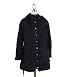 Nikki D Hooded Waist Tie Jacket in Dark Blue