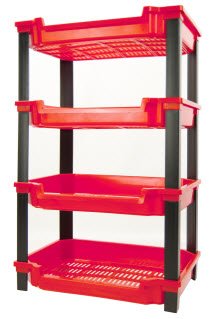 Enjoy Plastics USA 151 Medium 4 toy shelves- Red