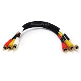 1FT Triple RCA Stereo Video Dubbing Composite Cable (3 x RG59U)