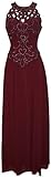 IMAGE OF Mother Of The Bride Beaded Cutouts Sleeveless Chiffon Formal Wedding Party Gown MOB Dress, 5X, Burgundy