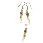 Quartz Set 01 Earrings Pendant Snow White Green Moss Glass Vial Crystal