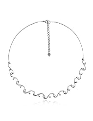 Rhodium Plated Sterling Silver Cubic Zirconia Interchangeable Necklace, 15.5"