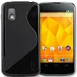 Mobile Bar S-Line Design Noir Coque de protection Silicone pour LG Google Nexus 4