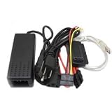 SATA/PATA/IDE Drive to USB 2.0 Adapter Converter Cable for 2.5 / 3.5 / 5.25 Inch Hard Drive / Optical Drive with External AC Power Adapter