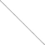 10k White Gold 1.2mm Machine Made Diamond Cut Rope Chain