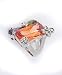 Bold and Beautiful CZ Fashion Ring Amber Stone in Fancy Gift Box with Free Shipping