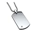 Jewelry : Tungsten Carbide Dog Tag with CZ on 22'' Steel Bead Chain