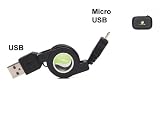 Best Price!! Fonus Premium Black Retractable micro USB Data Sync Cable Charging Power Cord Wire for HTC Droid Incredible 2, HD7S, 7 Trophy, Wildfire S, Rhyme, Amaze 4G, Hero S, Titan, Rezound, Vivid, EVO Design 4G, Titan 2 (Fonus Accessory Case is included) Fast and Free Shipping