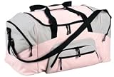 NEW Port & Company - Color Block Sport Duffel Light Pink-OSFA