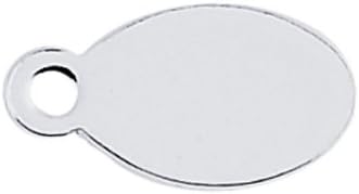 Sterling Silver 8.9 x 4.7mm Oval Tag, 20-Ga.