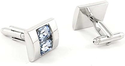 1 Pair Men's Cufflinks ID156377 Light Blue Crystal Cuff Links Cadeaux Mariage Partie Chemise Tissu Shirt Party Bouton Classique