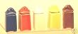 Colorful set of 5 Kitchen Cannisters Dollhouse Miniature