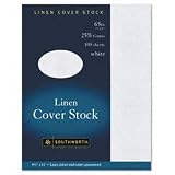 Southworth Z550CK Southworth 25% Cotton Linen Coverstock, 8 1/2x11,White, 65lb,100 Sheets/BX