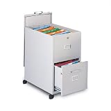 Black Mayline Mobilizer 2 Drawer Mobile Vertical Metal Filing Storage Cabinet with Lid and Drawer