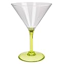 Tinted Stem Acrylic Martini Glasses Set of 4 - Chartreuse