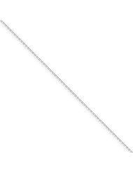 .5mm, 14 Karat White Gold, Diamond-Cut Cable Chain - 20 inch
