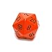 Chessex Manufacturing XQ2003 Opaque Single Jumbo 34 mm D20 Dice Orange With Black
