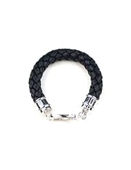 Extra Thick Woven Leather Lobster Clasp - 925 Silver Bracelet