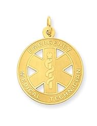 14k Gold Medium EMT Medical Pendant