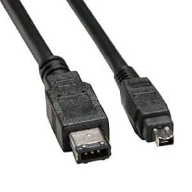 6' Black 6 Pin To 4 Pin FireWire / i.Link Cable