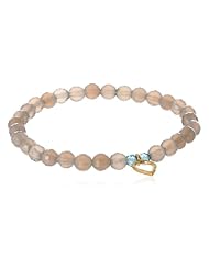 Satya Jewelry "Peacock" Gray Agate Paradise Stretch Bracelet, 7.9"