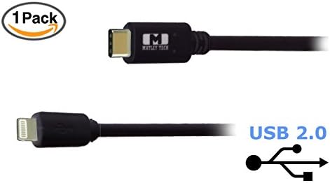 Matley Tech Apple Lightning to USB 3.1 Type C (USB-C) Cable - Black 3.3ft 1M - Meets all USB Type C Specifications