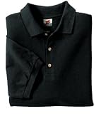 Hanes Stedman - 7-Ounce Pique Knit Sport Shirt Black-6XL
