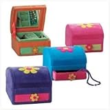 Plush Flower Jewelry Boxes - 4 Pack