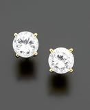 18k Gold Over Sterling Silver Cubic Zirconia Stud Earrings (1-1/2 ct. t.w.)