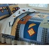 Construction Twin Quilt with Pillow Sham
