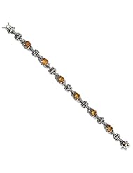 Sterling Silver w/14k Gold 5.10Citrine 7.5in Bracelet