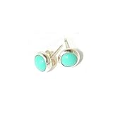 Sterling Silver 6.0mm Turquoise Stud Earrings