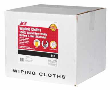Ace White Wiping Cloths (6414-10-ACE)