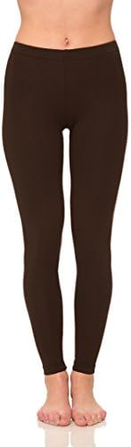 Reypo Women's Cotton Leggings (Medium, Brown)