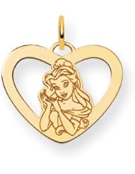 Disneys Belle Heart Charm in 14 Karat Gold