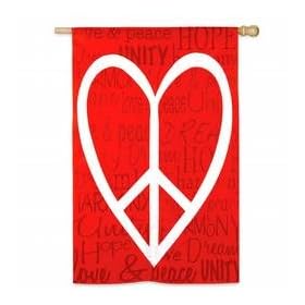 Evergreen Love, Peace, Unity Regular Sized Flag 28" X 44"