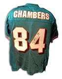 Chris Chambers Signed Miami Dolphins aqua Reebok Authentic Jersey