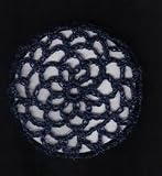 Navy Blue Hair Net Crocheted Hair Bun Cover- MEDIUM