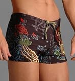 Christian Audigier Rose and Skull Swim Trunk (CAM003B)