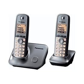 Panasonic KX-TG6612EM Twin Digital Cordless Phone Set - Silver