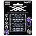 Sanyo XX Battery Powered by eneloop, 2500mAh High Capacity, 4 Pack AA Ni-MH Pre-Charged Rechargeable Batteries